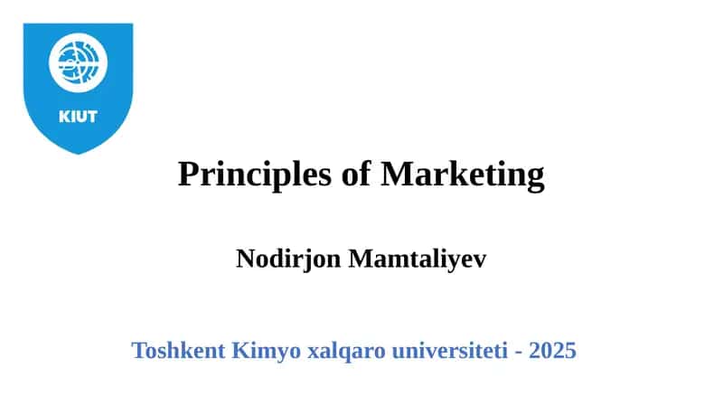Principles of Marketing 1