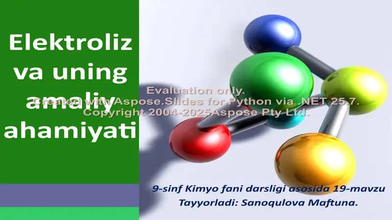Elektroliz va uning amaliy ahamiyati 1