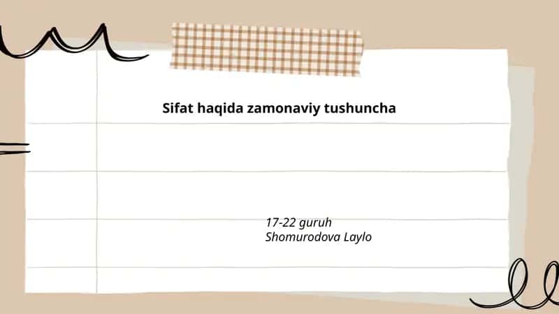 Sifat haqida zamonaviy tushuncha 1