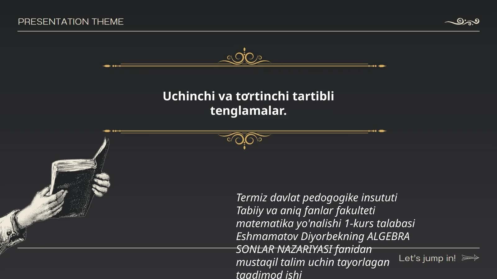 ALGEBRA SONLAR NAZARIYASI 1