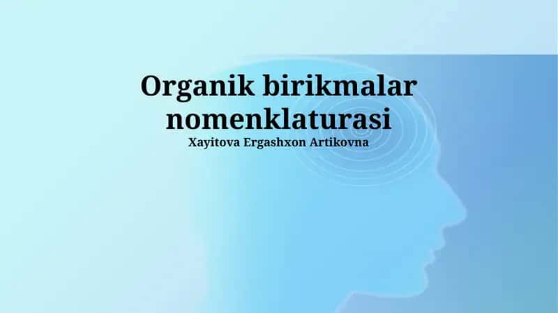 Organik birikmalar nomenklaturasi 1
