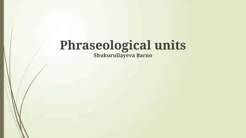 Phraseological units 1