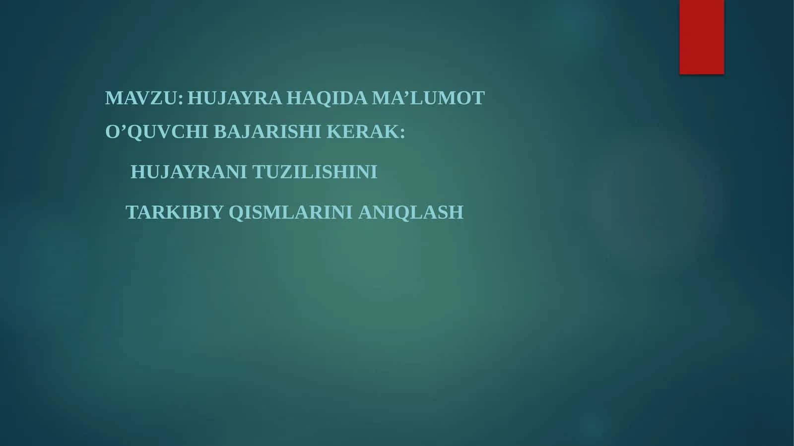 Hujayra haqida ma’lumot 1