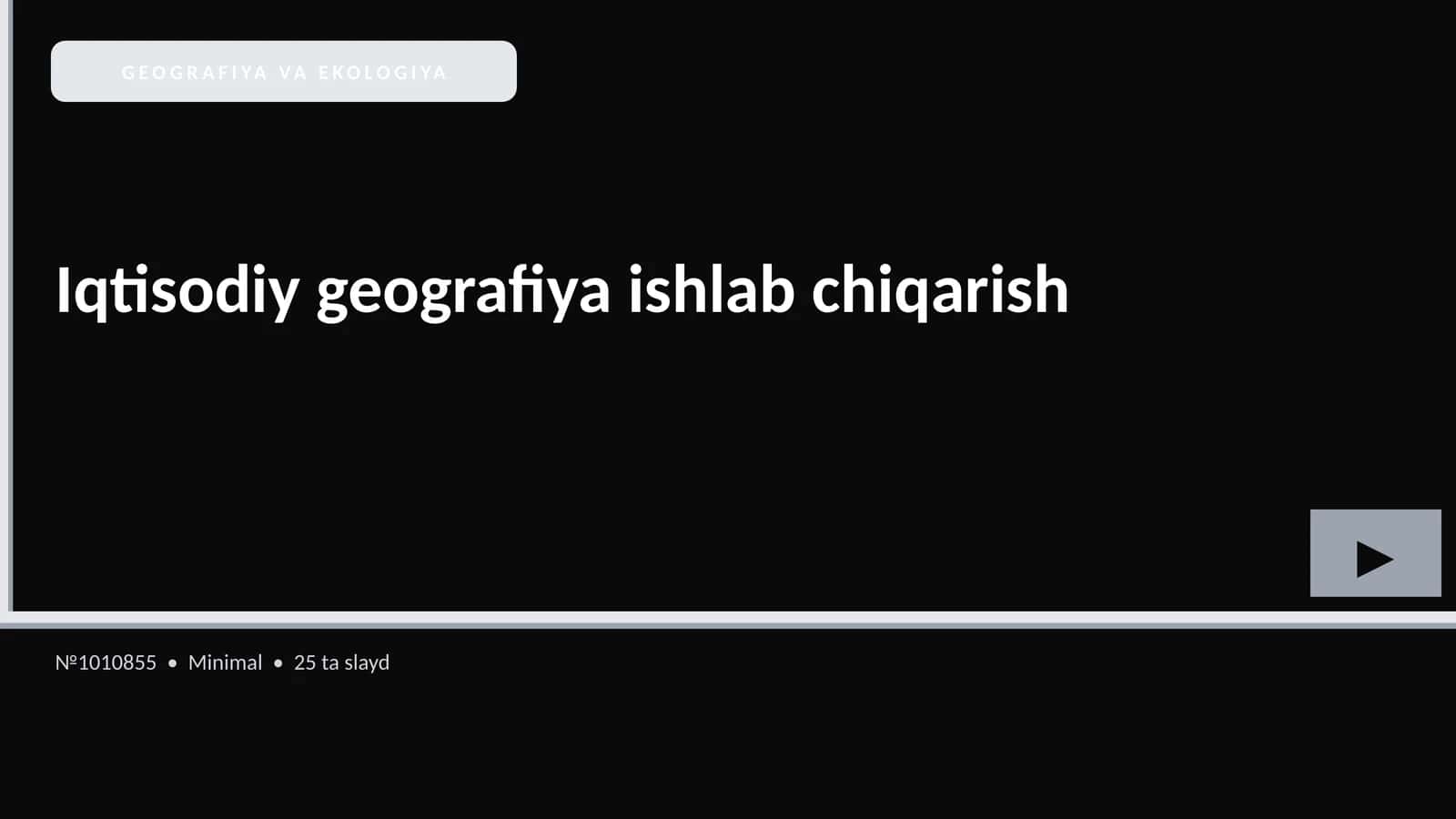 GEOGRAFIYA VA EKOLOGIYA 1
