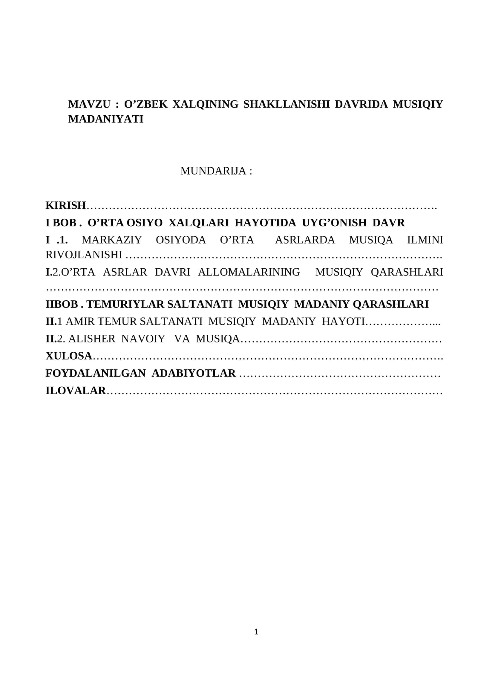 O’ZBEK XALQINING SHAKLLANISHI DAVRIDA MUSIQIY MADANIYATI 1