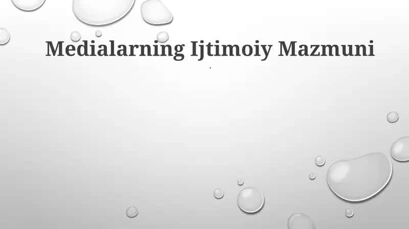 Medialarning Ijtimoiy Mazmuni 1