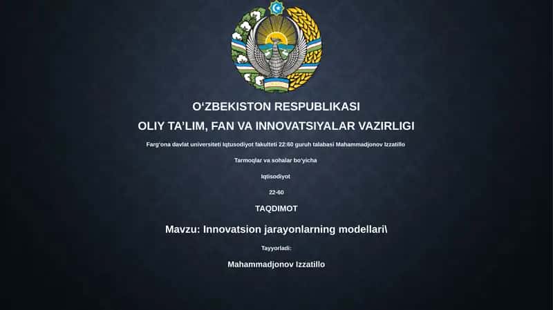 Innovatsion jarayonlarning modellari 1