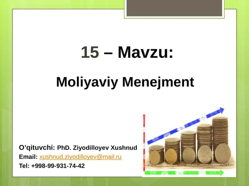 Moliyaviy Menejment 1