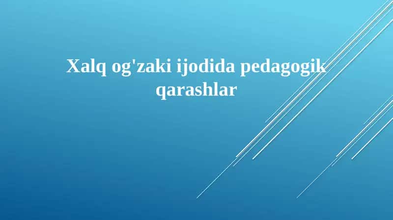 Xalq og'zaki ijodi 1