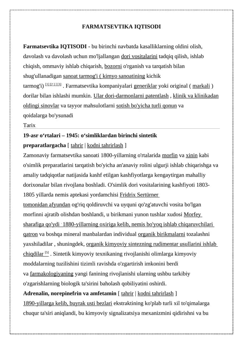 FARMATSEVTIKA IQTISODI 1