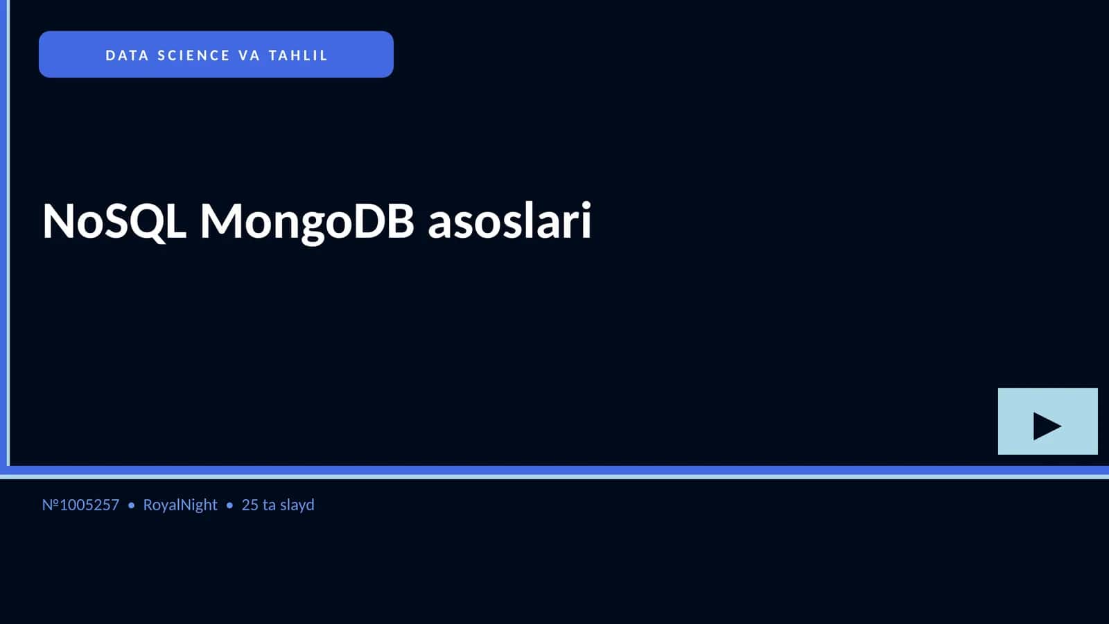 NoSQL MongoDB asoslari 1