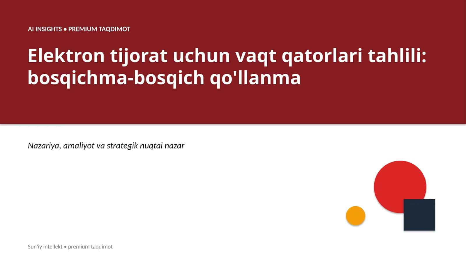 Elektron tijorat uchun vaqt qatorlari tahlili: bosqichma-bosqich qo'llanma 1