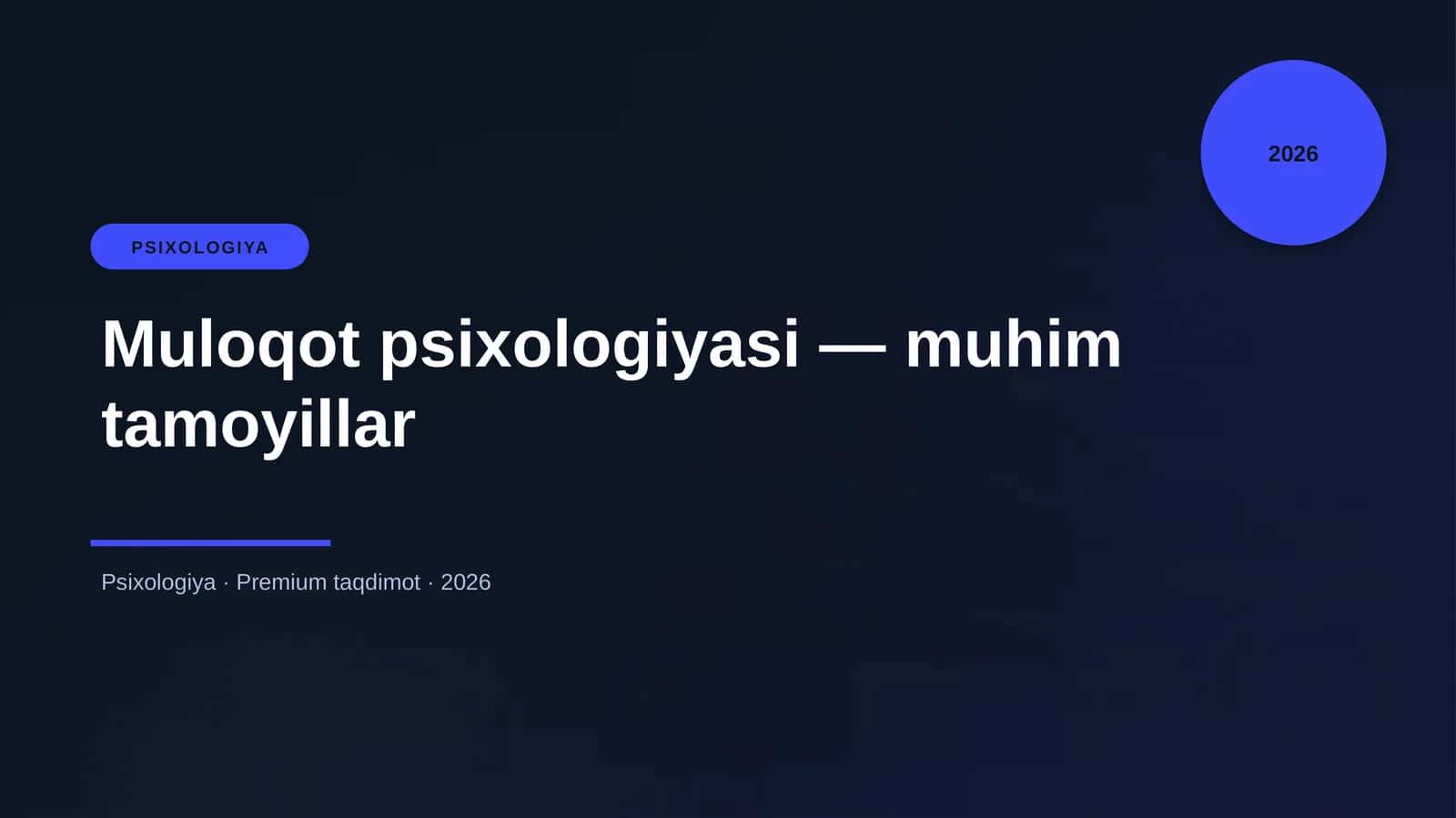 Muloqot psixologiyasi — muhim tamoyillar 1