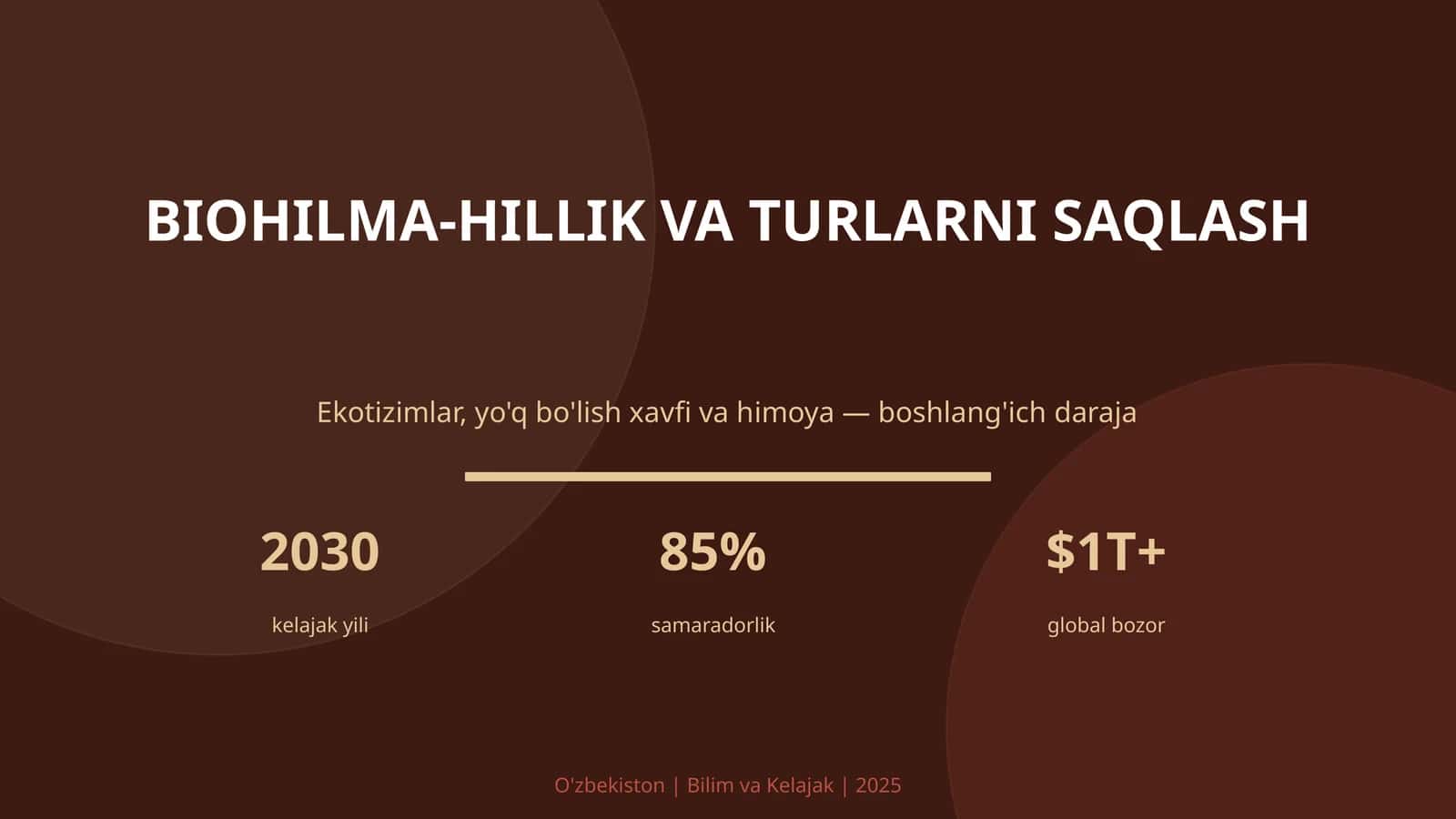 Biohilma-hillik va turlarni saqlash 1