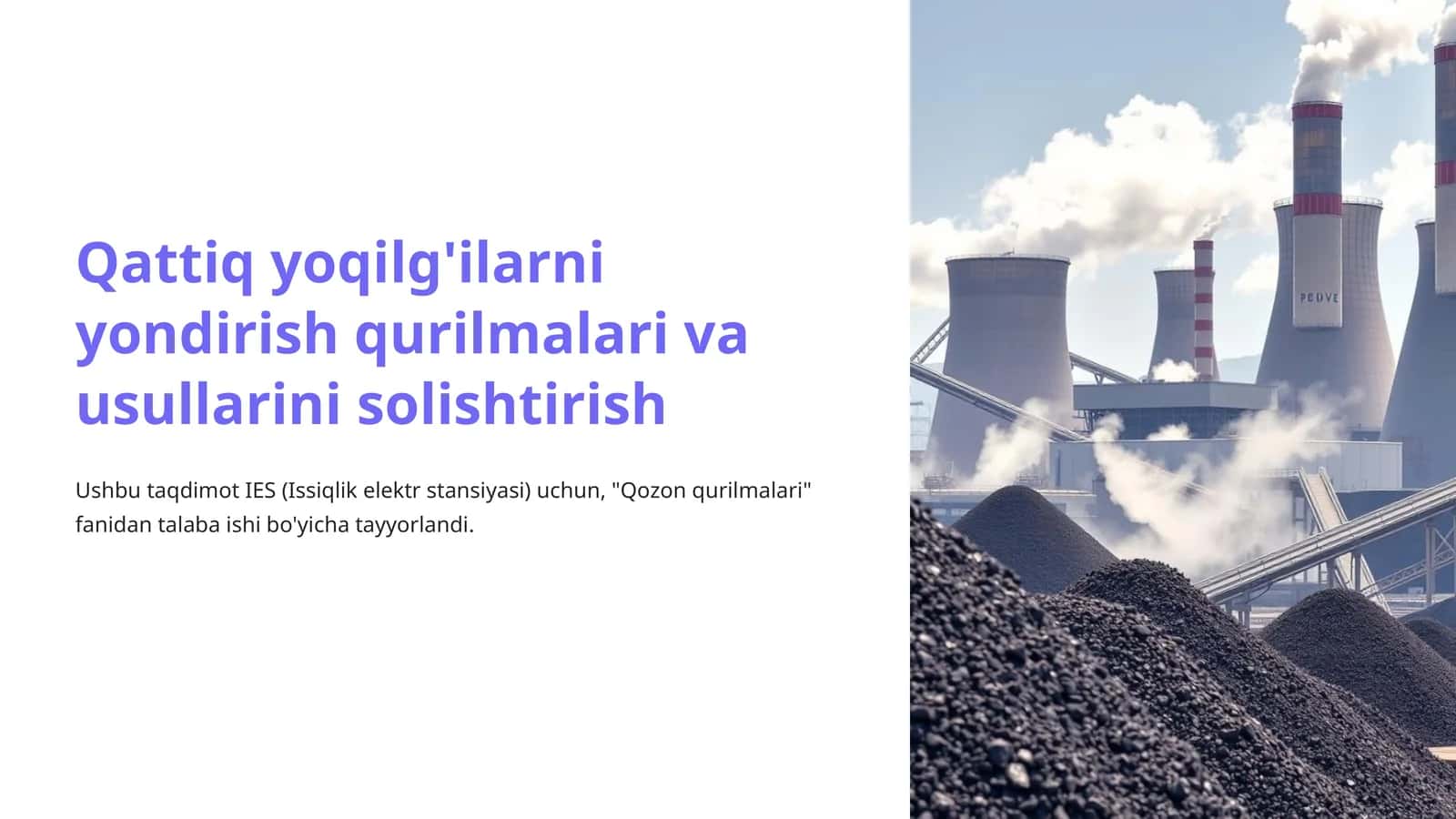 Qattiq yoqilg'ilarni yondirish qurilmalari va usullarini solishtirish 1