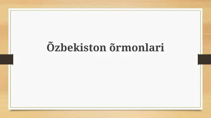 Обзор лесов Узбекистана 1