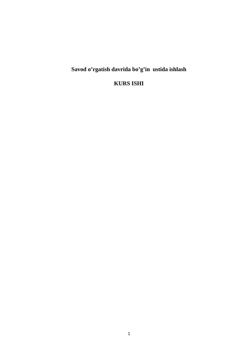 Savod o’rgatish davrida bo’g’in  ustida ishlash 1