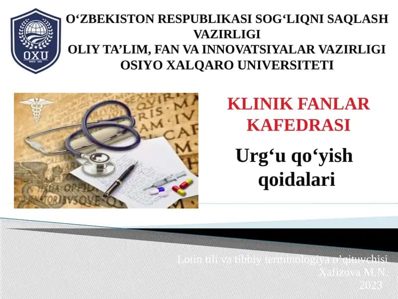 Lotin tilivatibbiy terminologiya o’qituvchisi 1