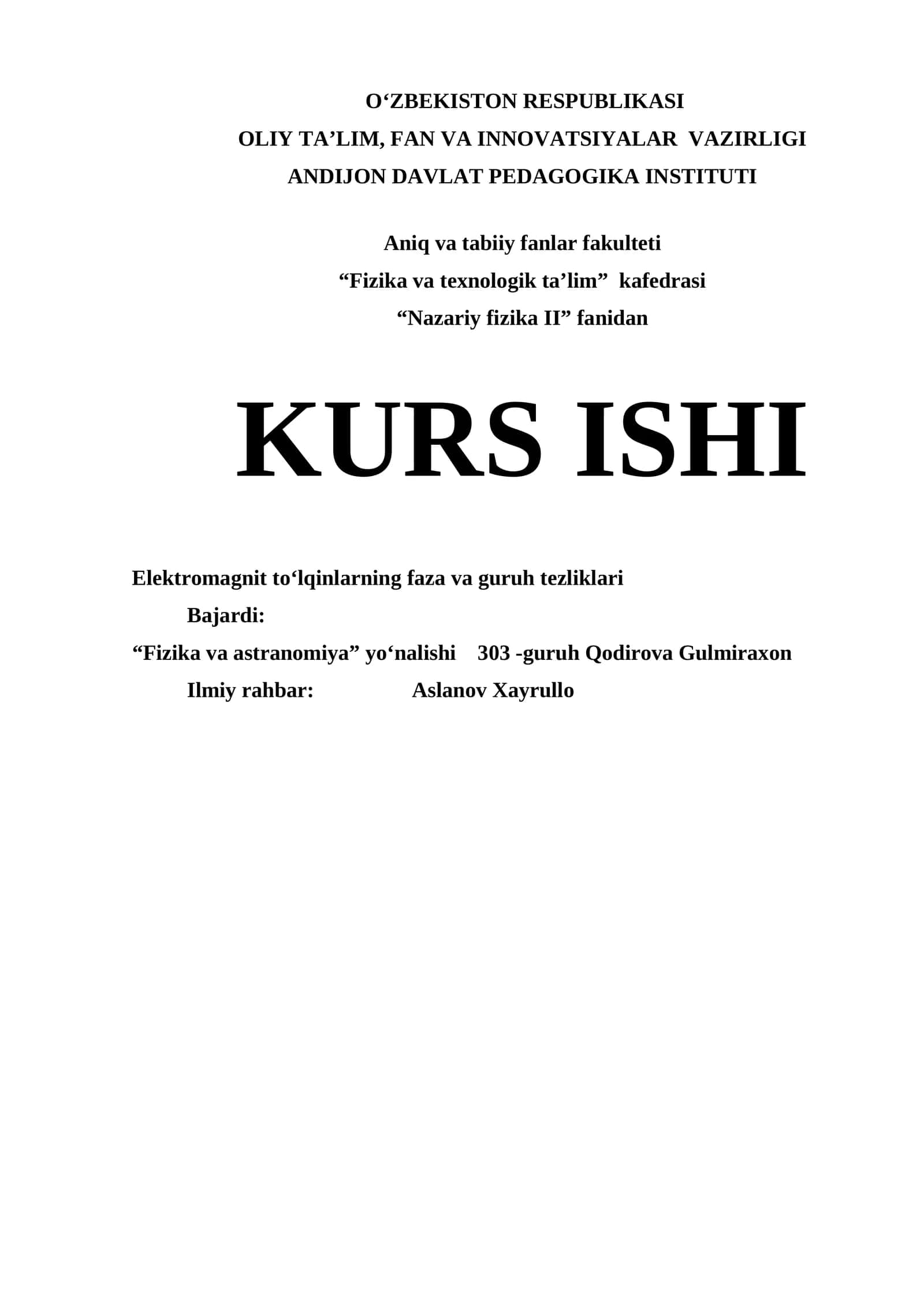 Elektromagnit to‘lqinlarning faza va guruh tezliklari.docx 1