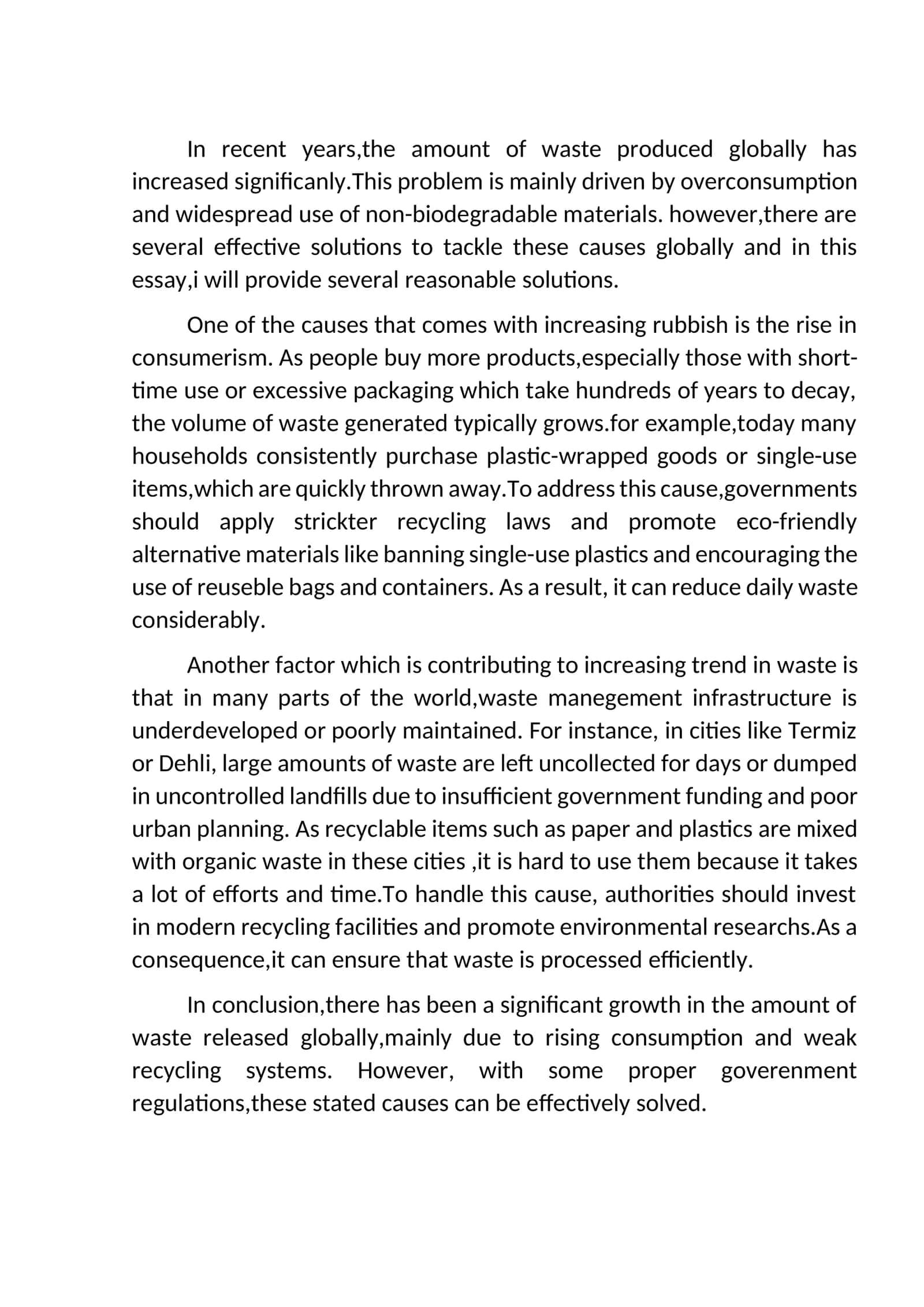 Effective Solutions to Global Waste Problem 1