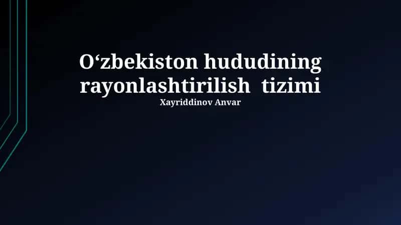 Oʻzbekiston hududining rayonlashtirilish tizimi 1