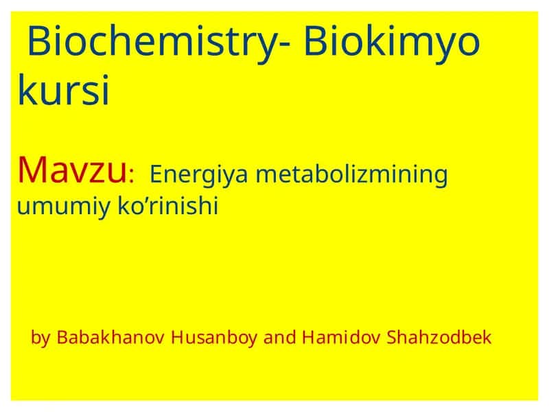Biochemistry-Biokimyokursi 1