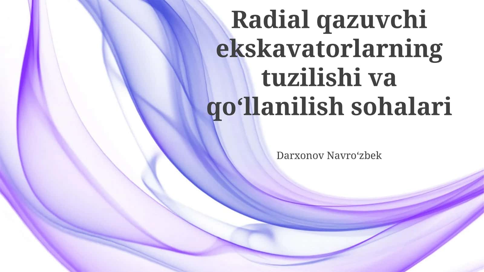 Radial qazuvchi ekskavatorlarning tuzilishi va qoʻllanilish sohalari 1