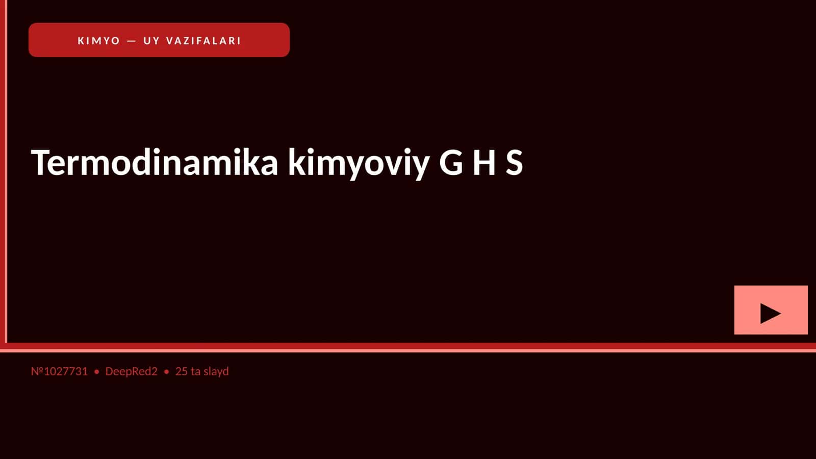KIMYO — UY VAZIFALARI 1