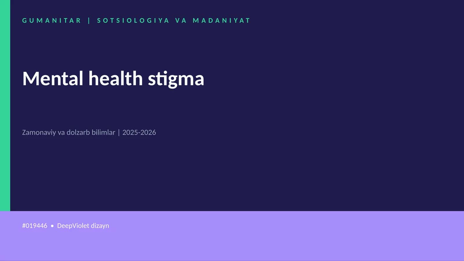 Mental health stigma 1