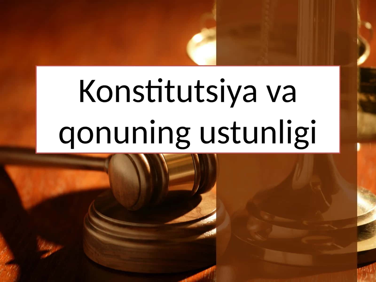 Konstitutsiya va qonuning ustunligi 1