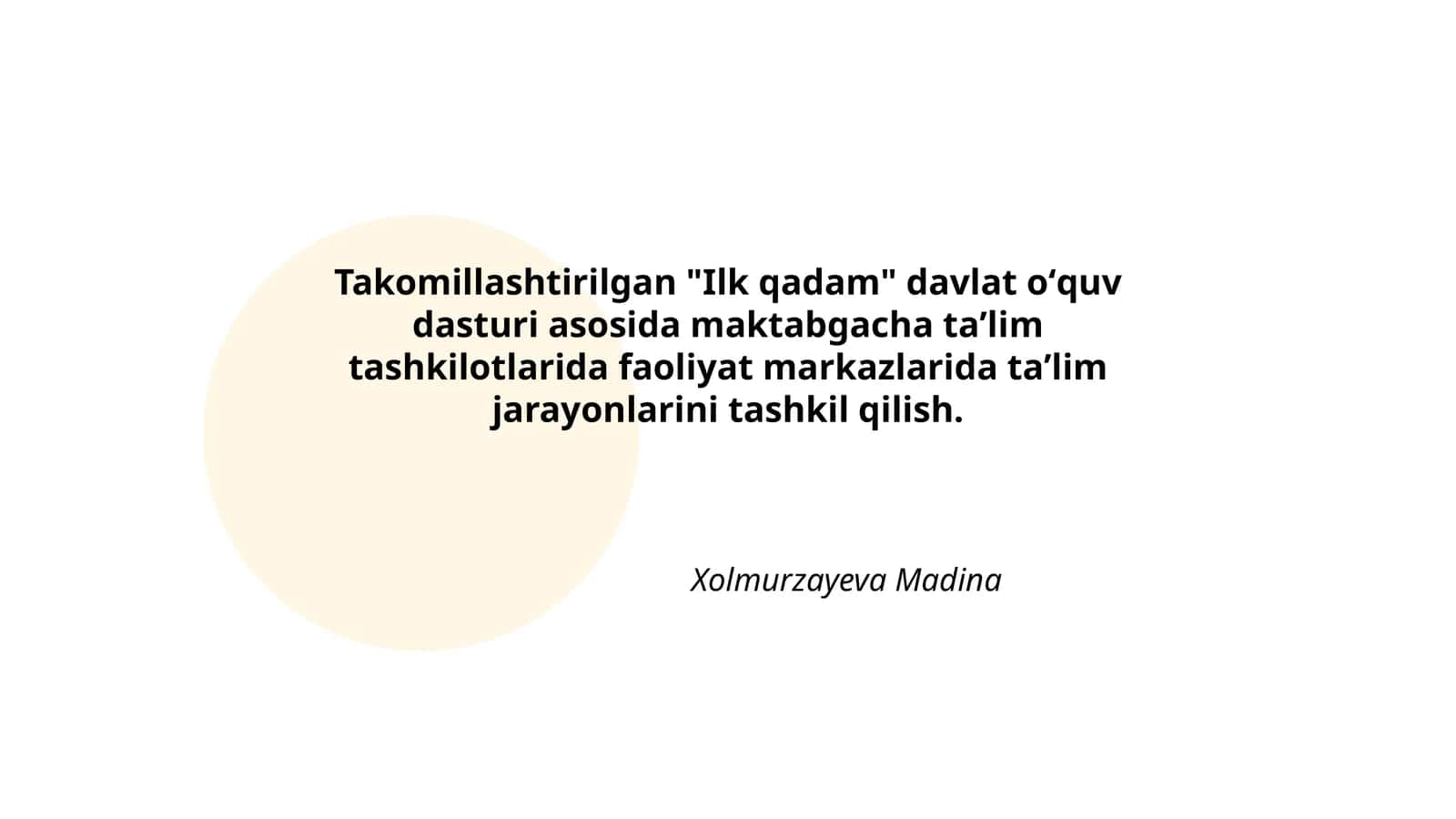 Ilk qadam davlat oʻquv dasturi 1