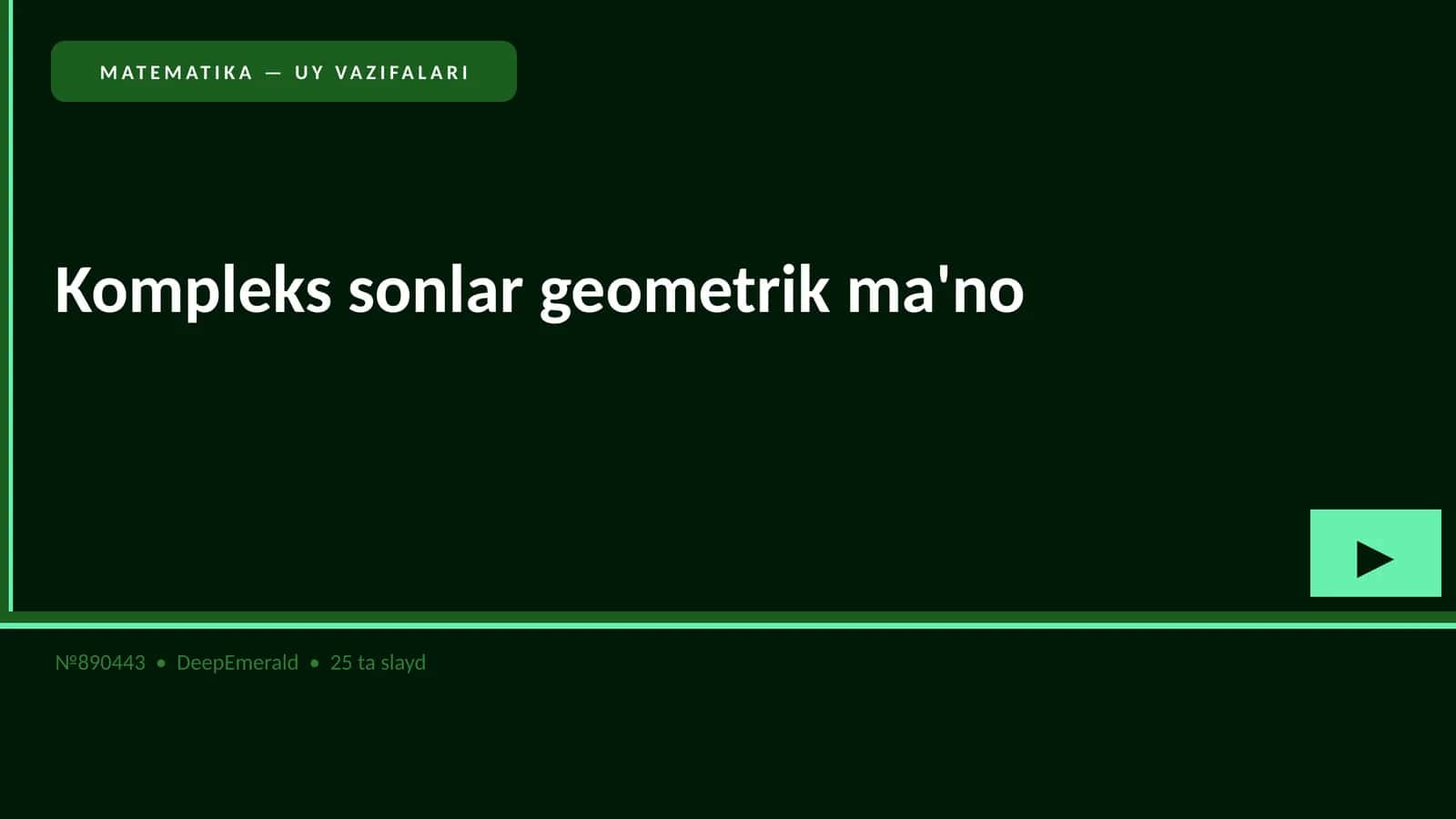 MATEMATIKA — UY VAZIFALARI 1