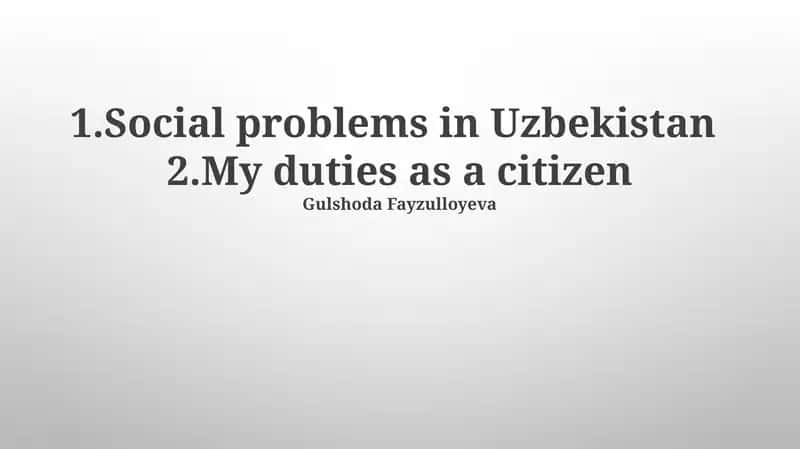 Social problems in Uzbekistan 1