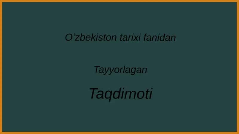 AQSH VA OʻZBEKISTON MUNOSABATLARI 1