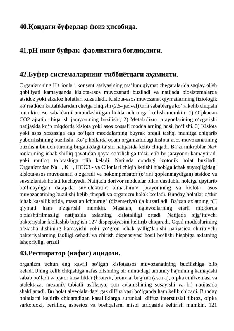 Kislota-asos muvozanati buzilishi 1