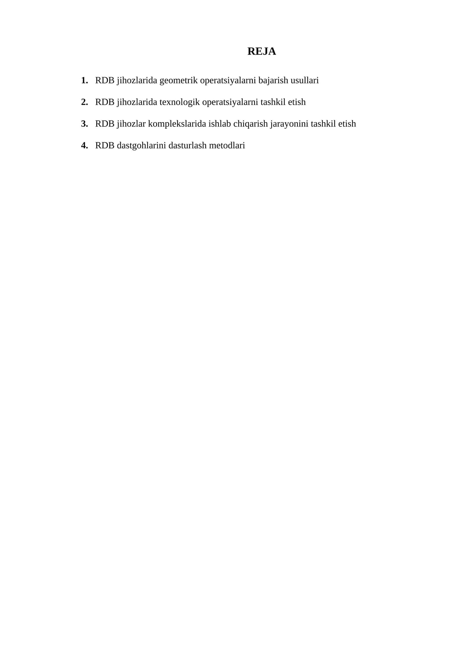 RDB jihozlarida geometrik operatsiyalarni bajarish usullari 1