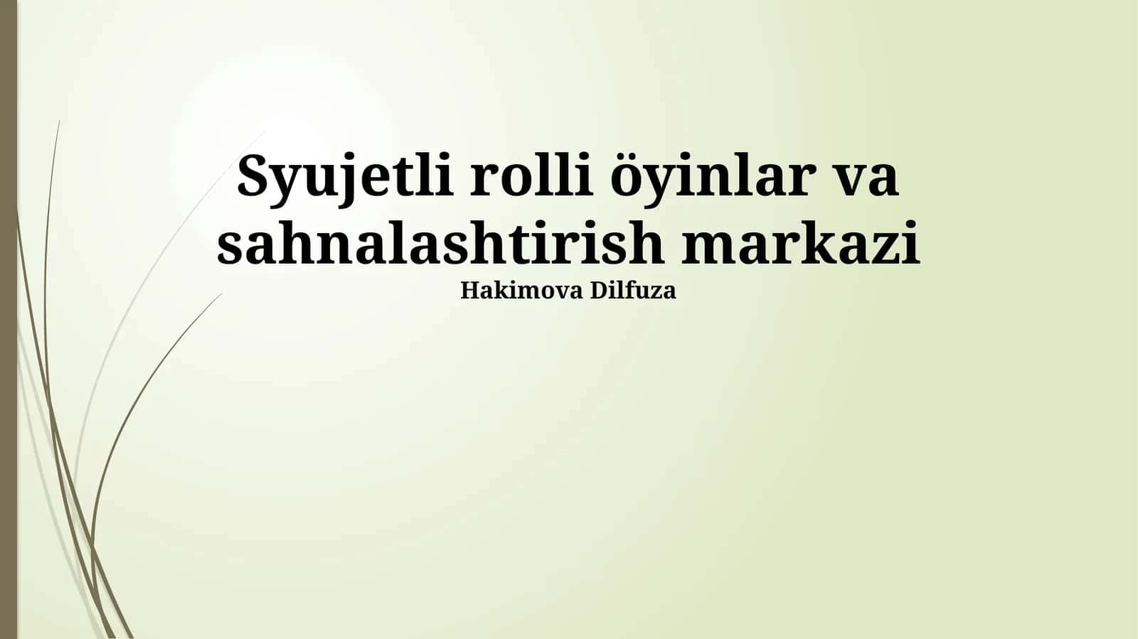 Syujetli rolli öyinlar va sahnalashtirish markazi 1