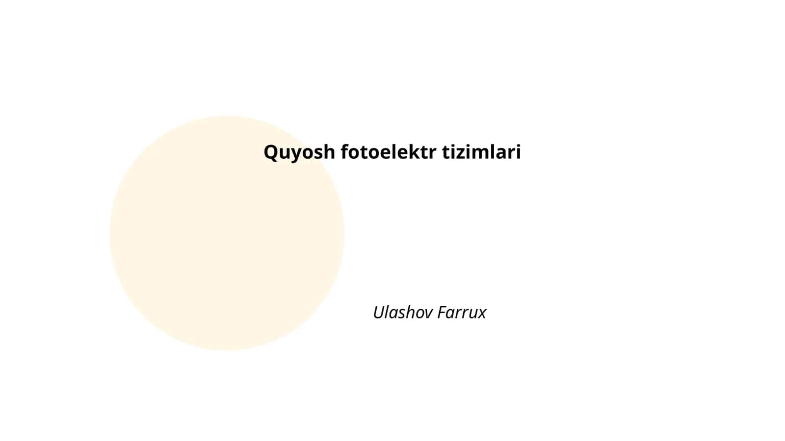 Quyosh fotoelektr tizimlari 1