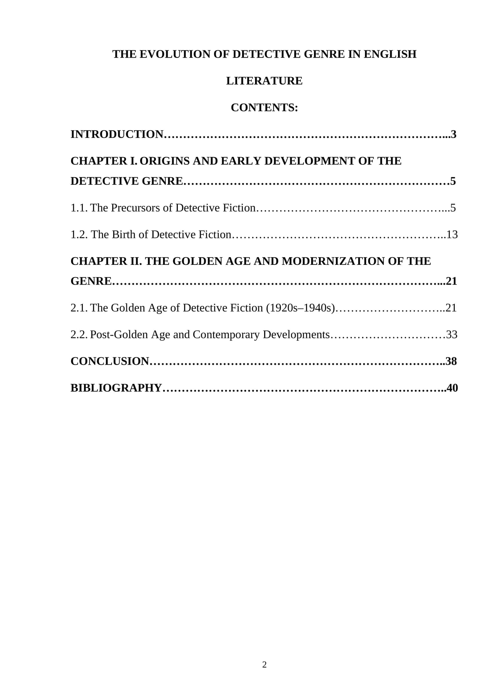 The Evolution of Detective Genre in English Literature 1