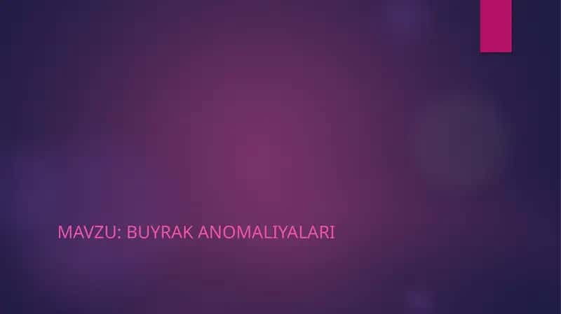 Buyrak anomaliyalari 1