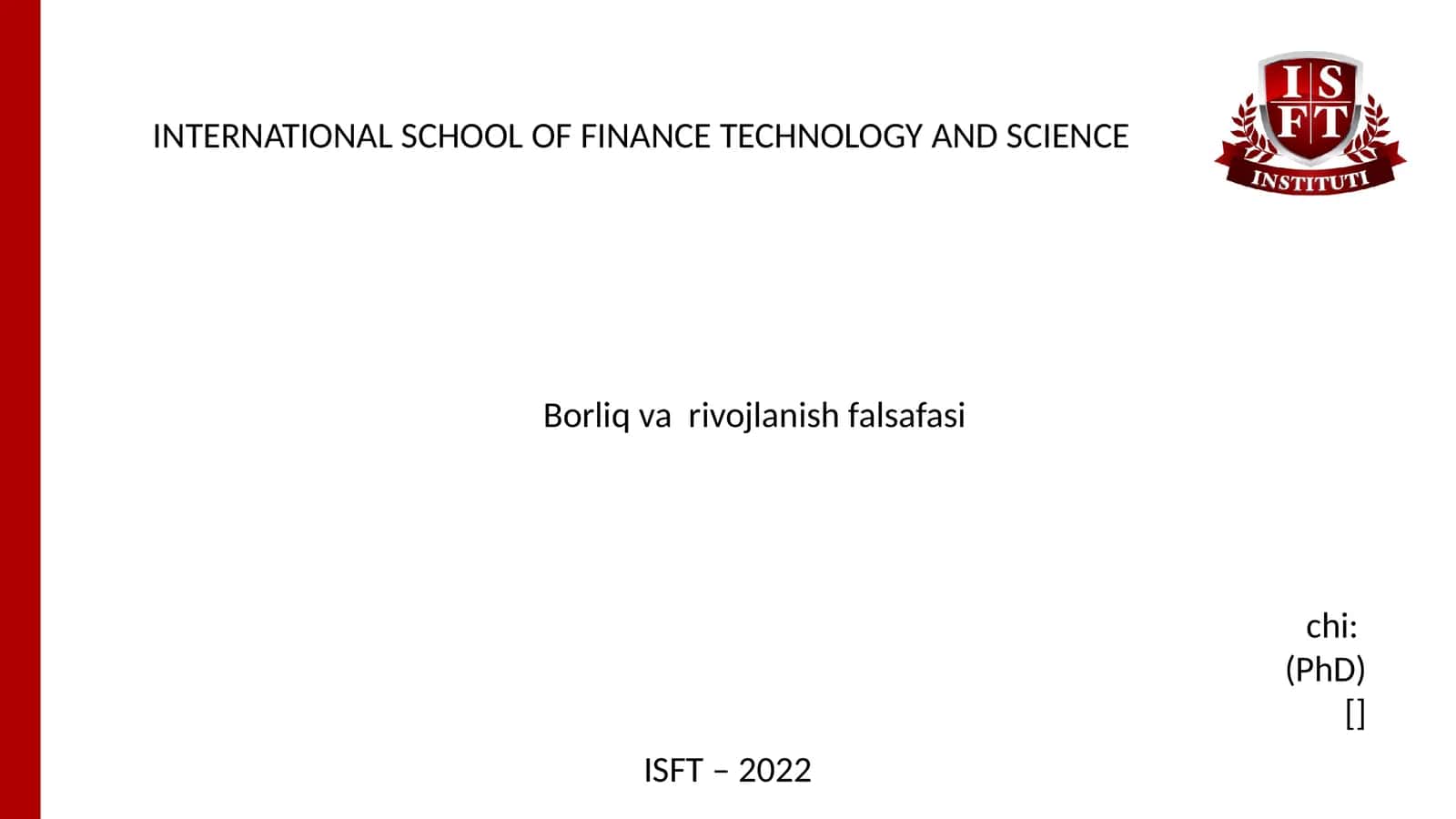 Borliq va rivojlanish falsafasi 1