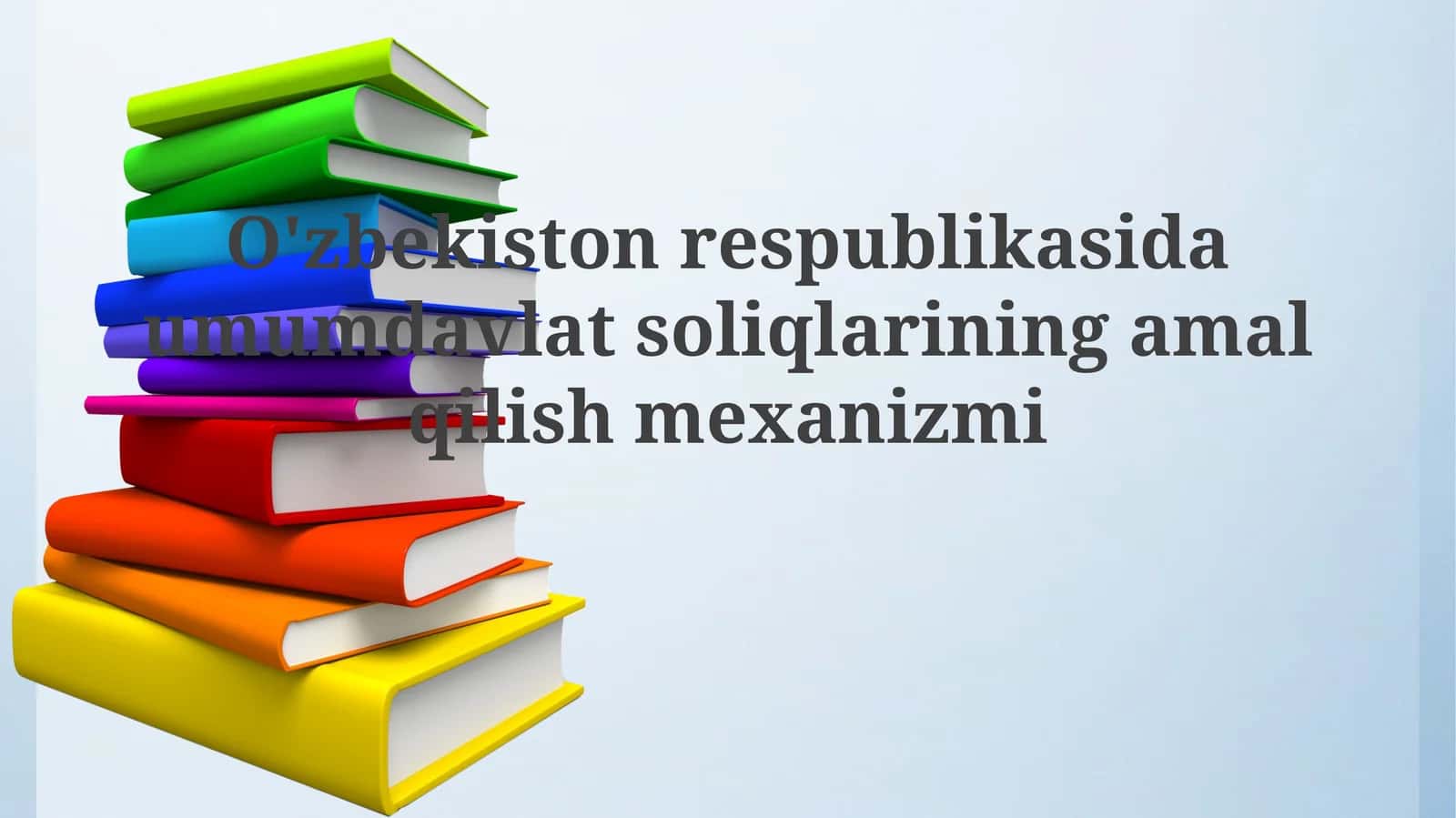O'zbekiston Respublikasida Umumiy Davlat Soliqlari 1