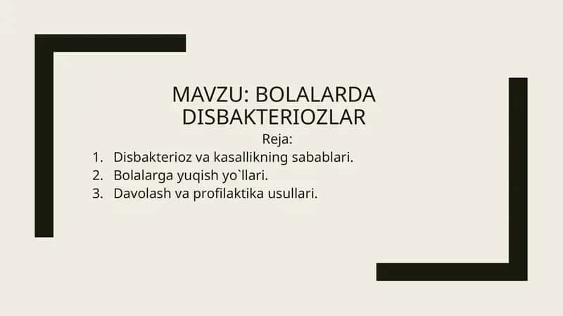 bolalarda disbakteriozlar 1