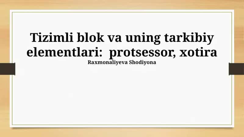 RAM Xotiraning Xususiyatlari 1