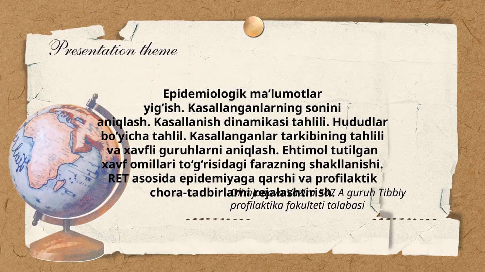 Epidemiologik ma’lumotlar yig‘ish 1