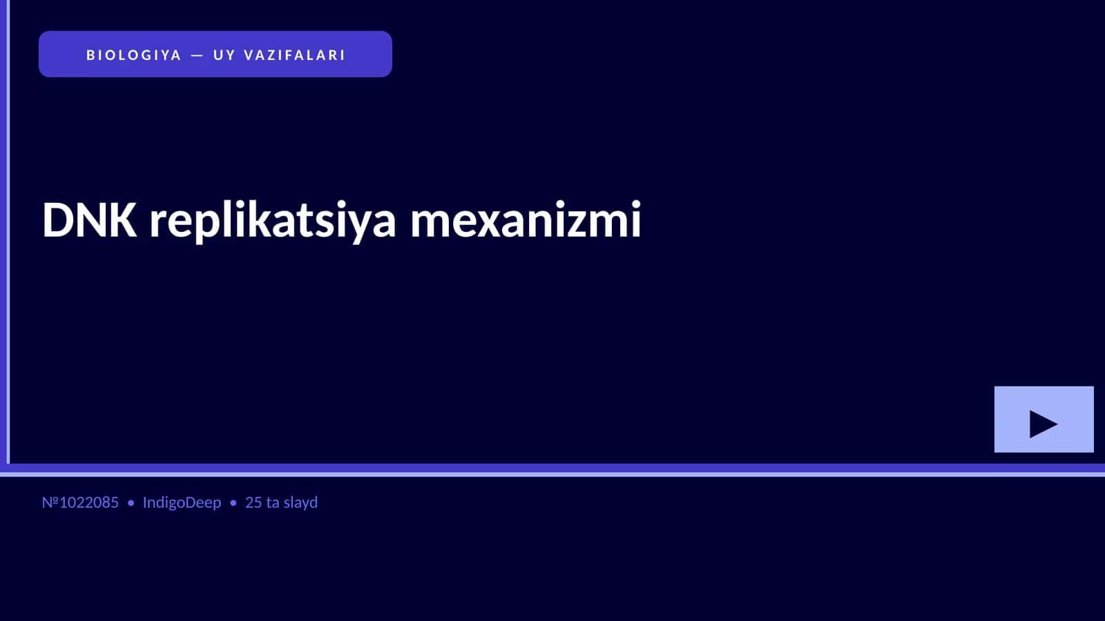 BIOLOGIYA — UY VAZIFALARI 1