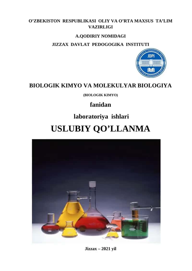 BIOLOGIK KIMYO VA MOLEKULYAR BIOLOGIYA 1