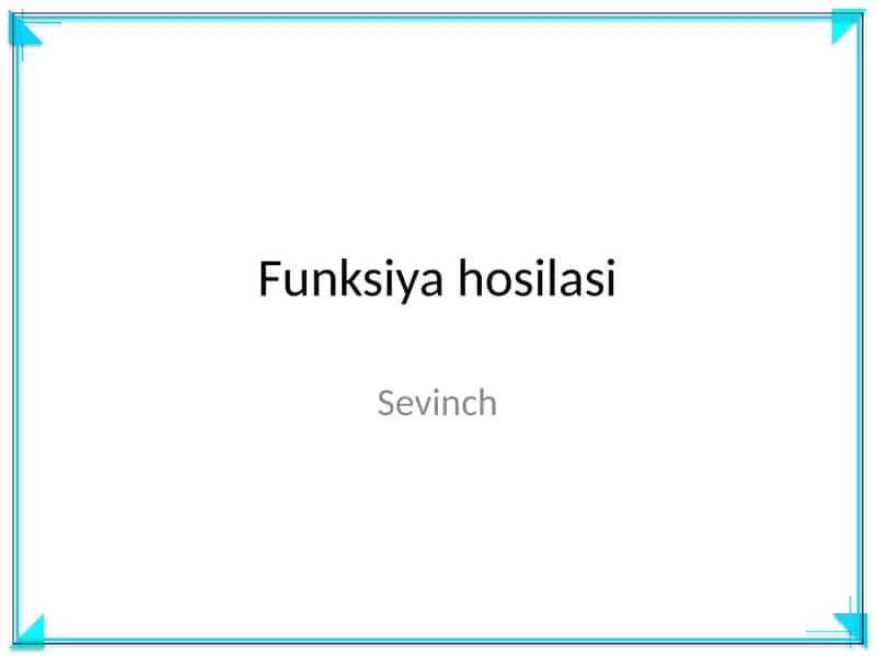 Funksiya hosilasi 1