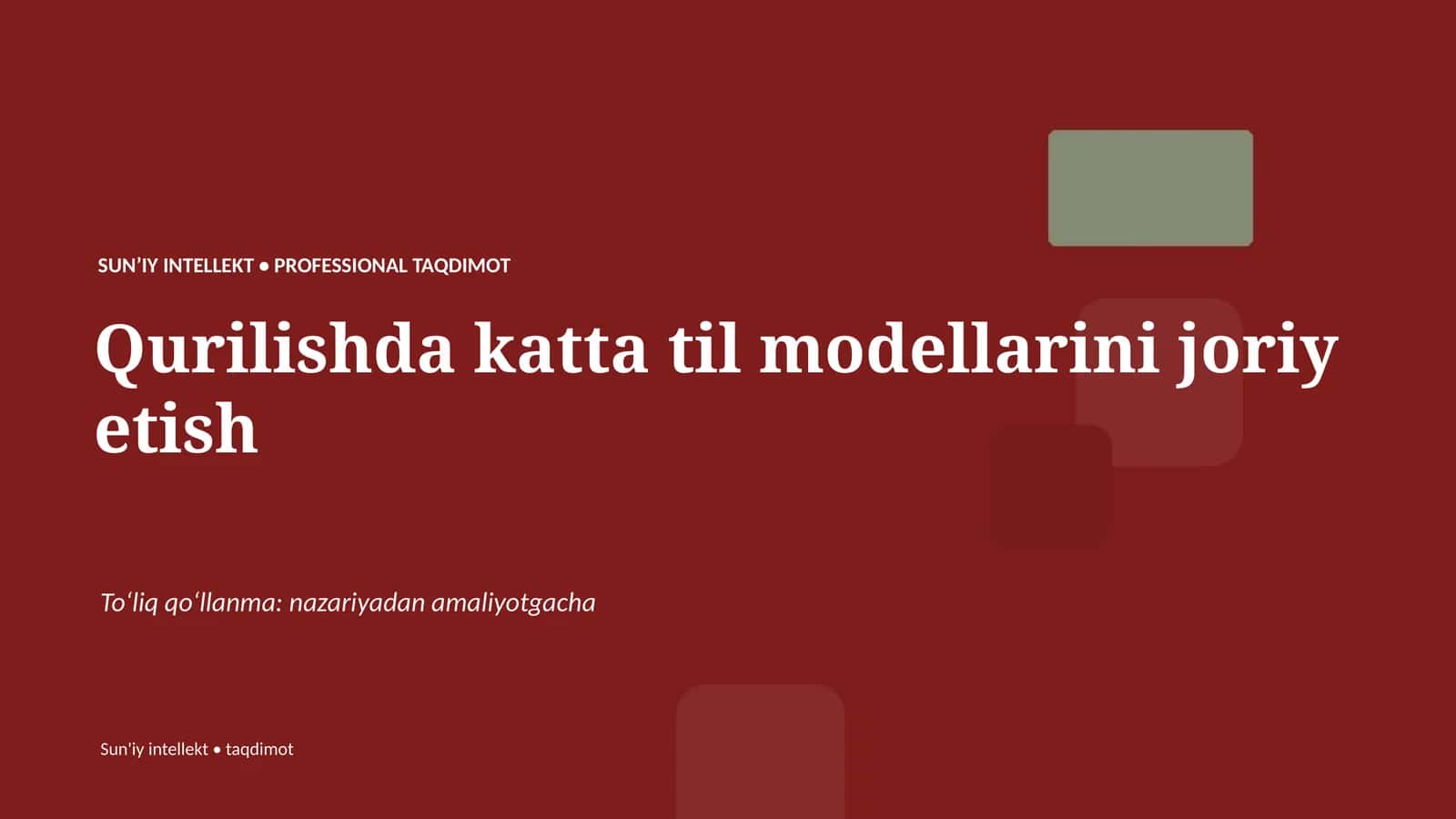 SUN'IY INTELLEKT • PROFESSIONAL TAQDIMOT 1