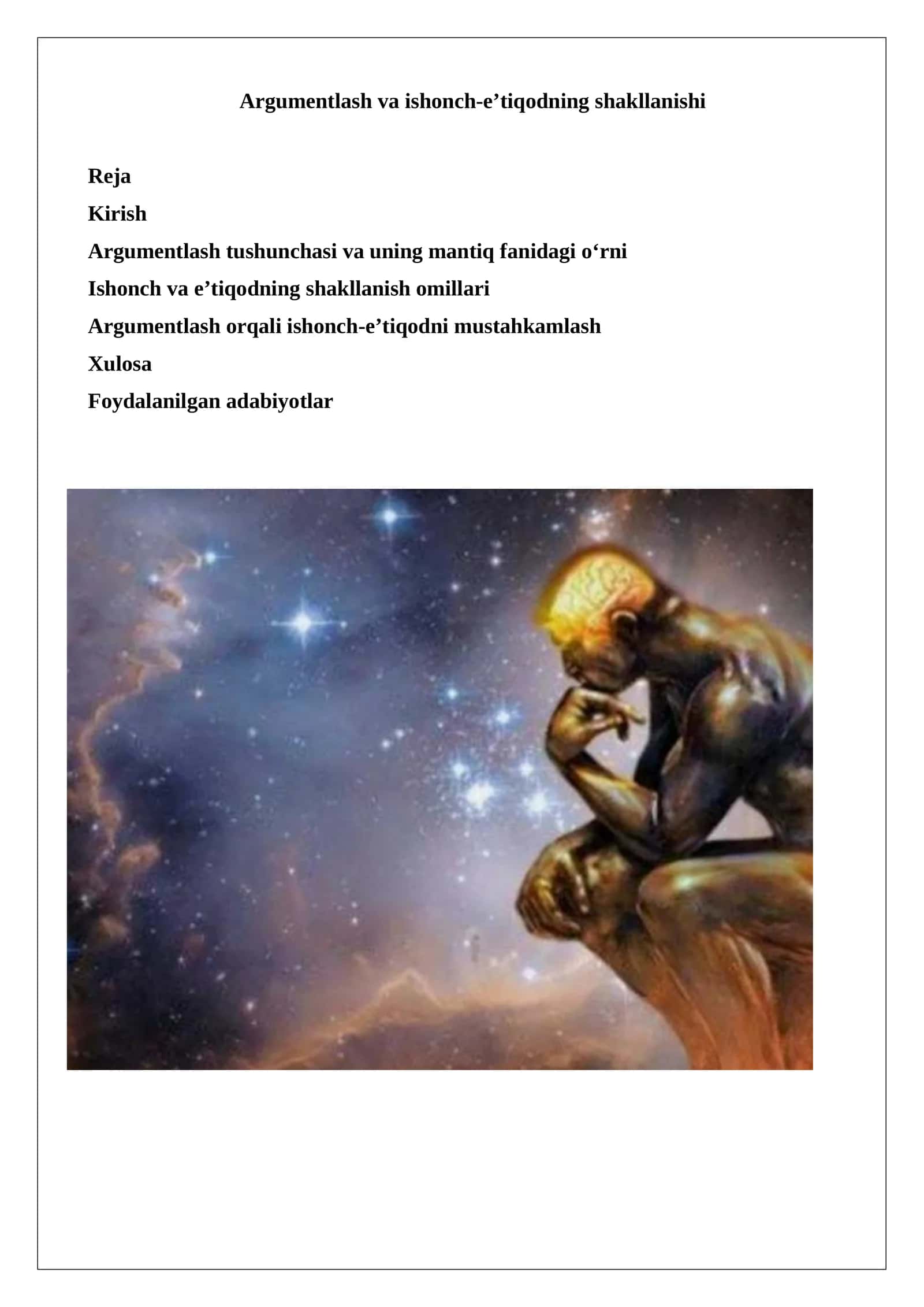 Argumentlash va ishonch-e’tiqodning shakllanishi 1